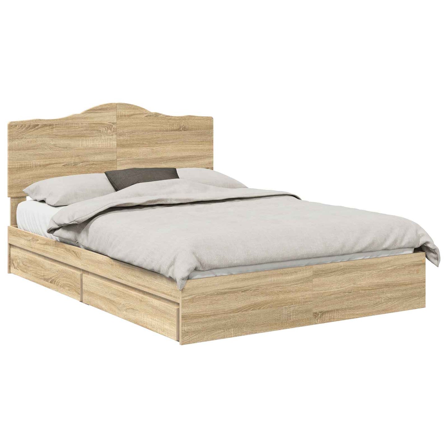 Aufbewahrungsbett Sonoma-Eiche 140 x 200 cm Holzwerkstoff