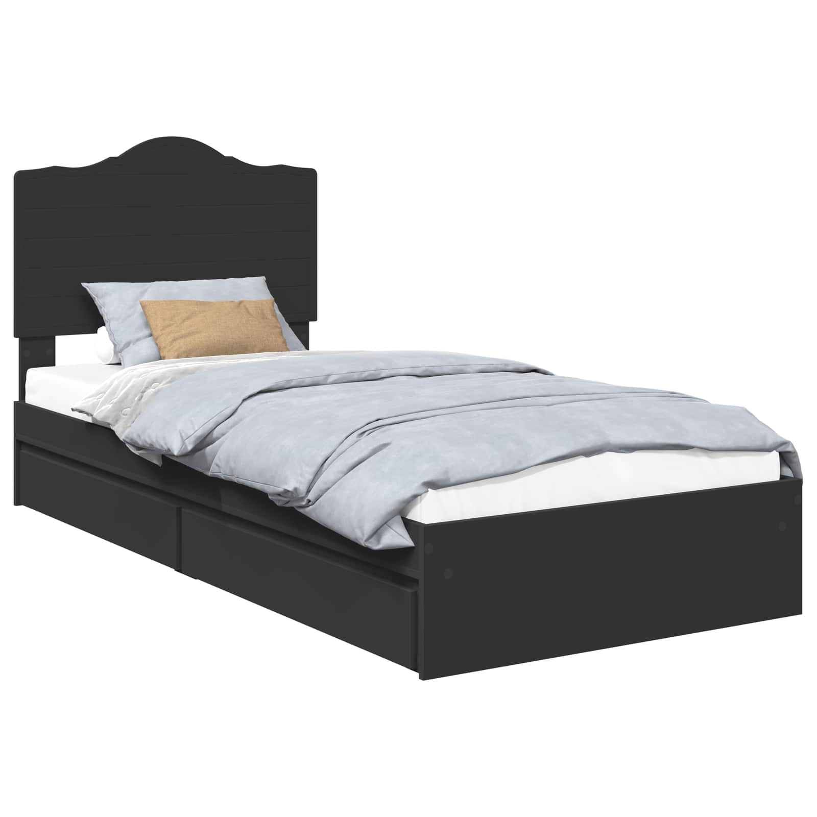 Aufbewahrungsbett Verstellbar Schwarz 90 x 190 cm Holzwerkstoff