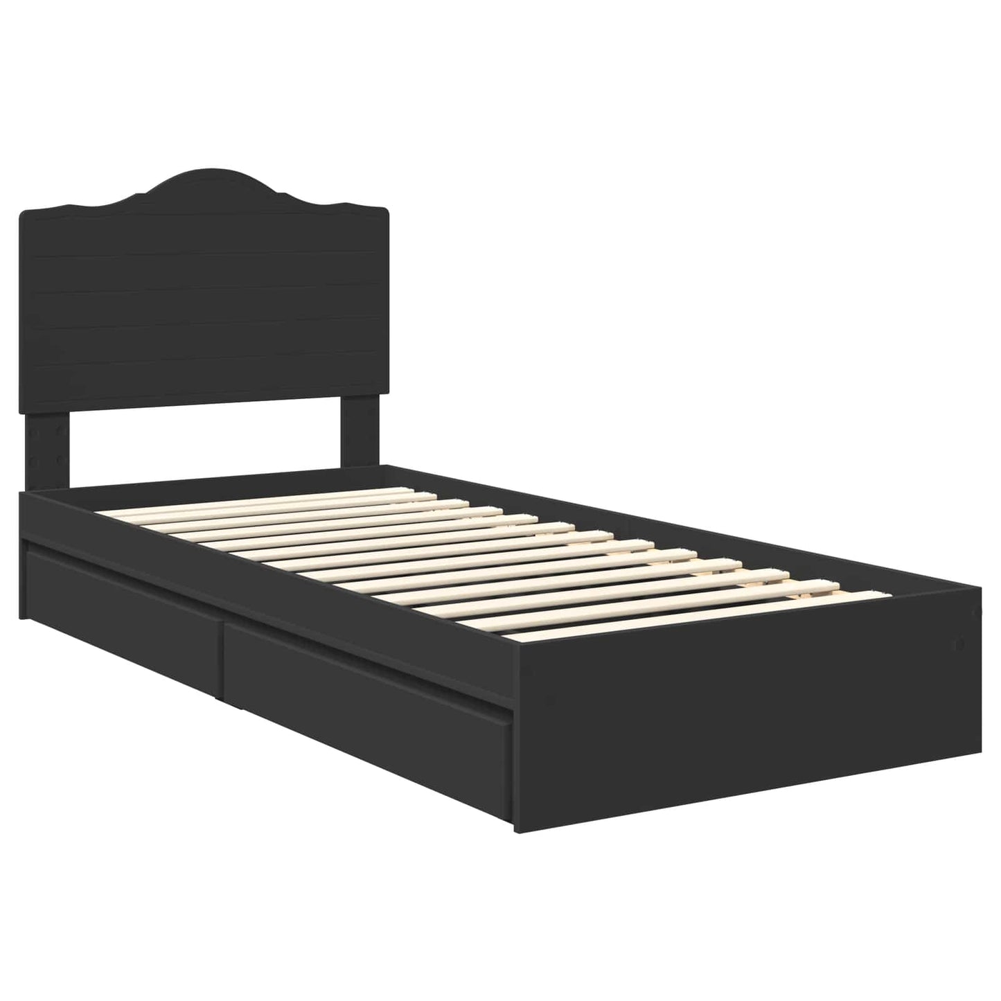 Aufbewahrungsbett Verstellbar Schwarz 90 x 190 cm Holzwerkstoff