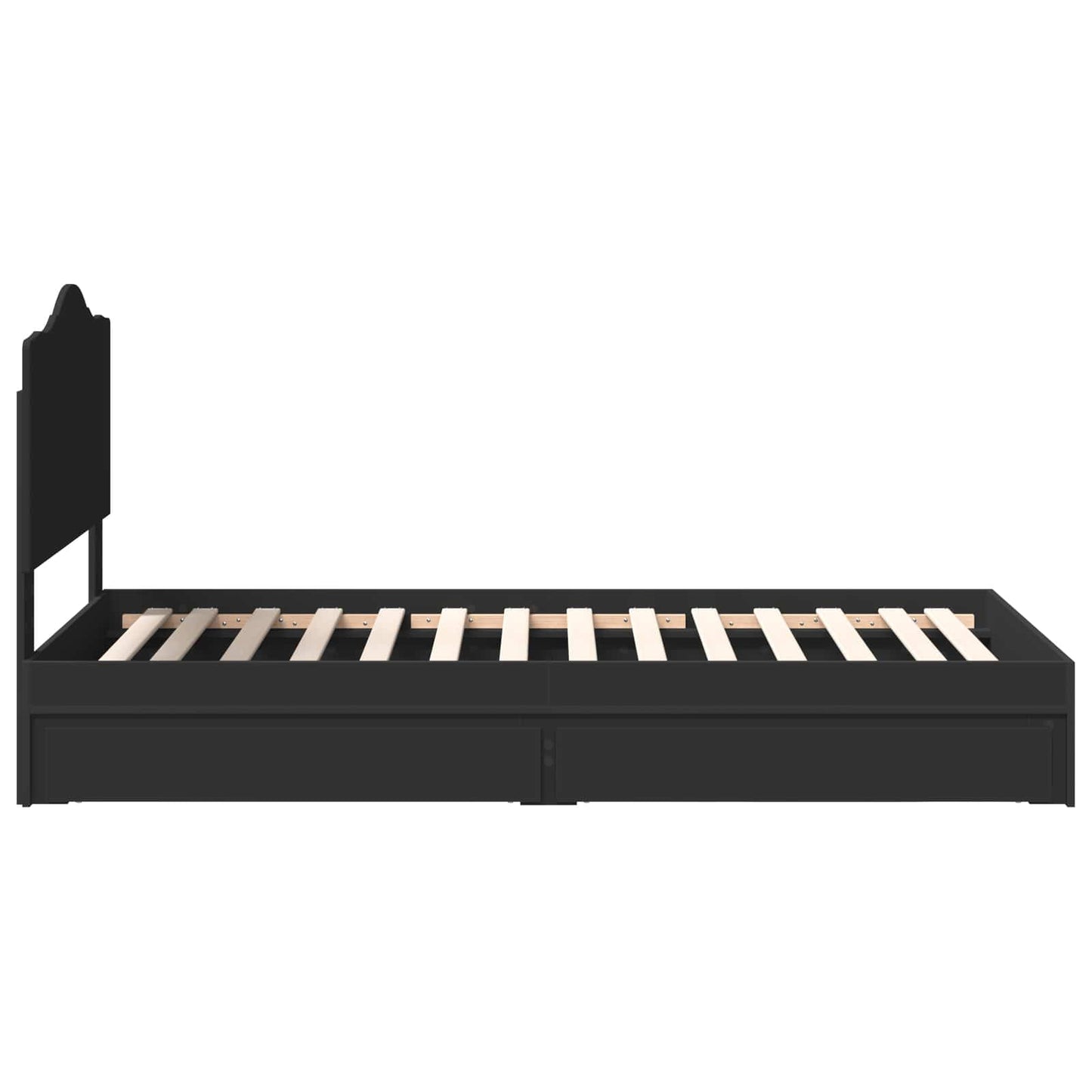 Aufbewahrungsbett Verstellbar Schwarz 90 x 190 cm Holzwerkstoff