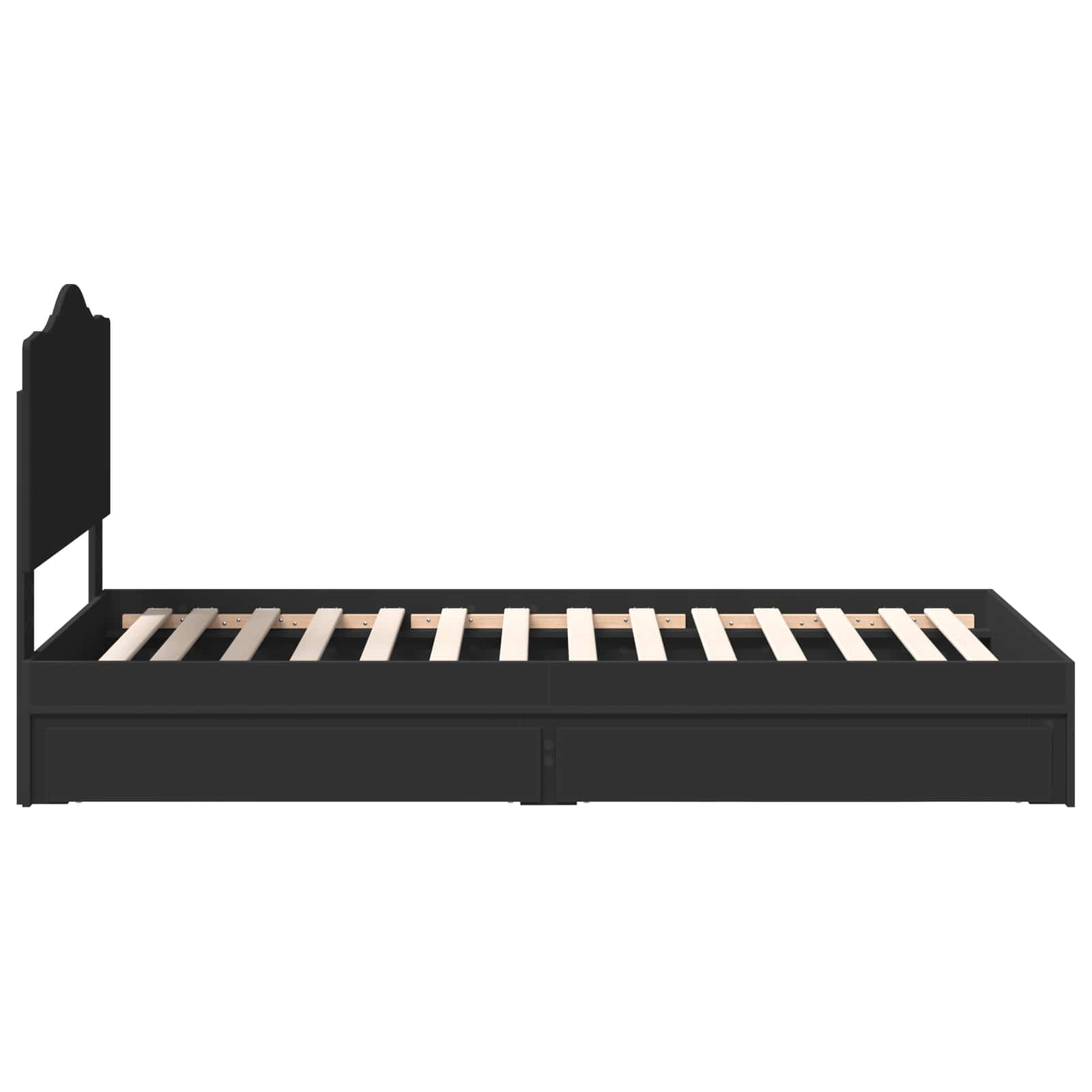 Aufbewahrungsbett Verstellbar Schwarz 90 x 190 cm Holzwerkstoff