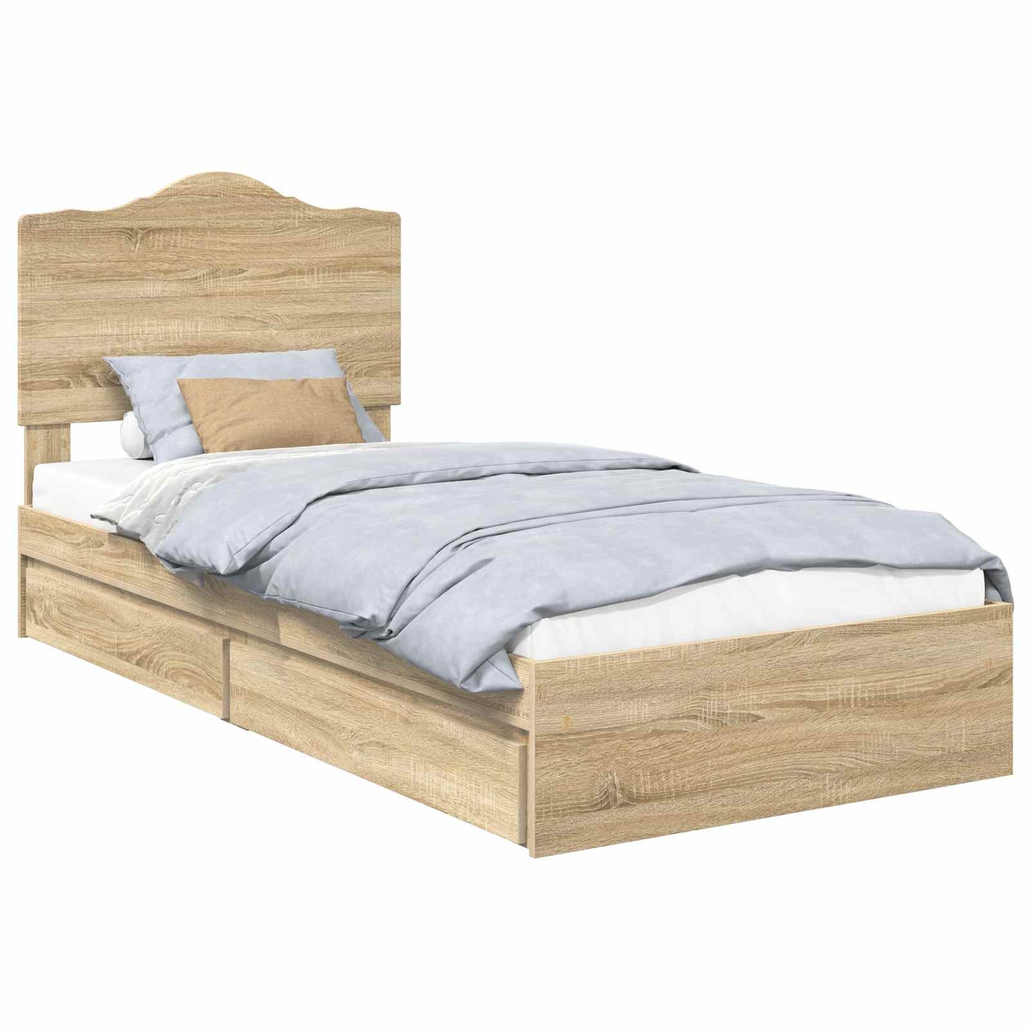 Aufbewahrungsbett Sonoma-Eiche 70 x 190 cm Holzwerkstoff