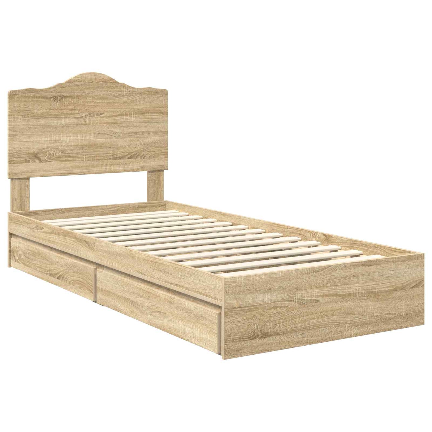 Aufbewahrungsbett Sonoma-Eiche 70 x 190 cm Holzwerkstoff