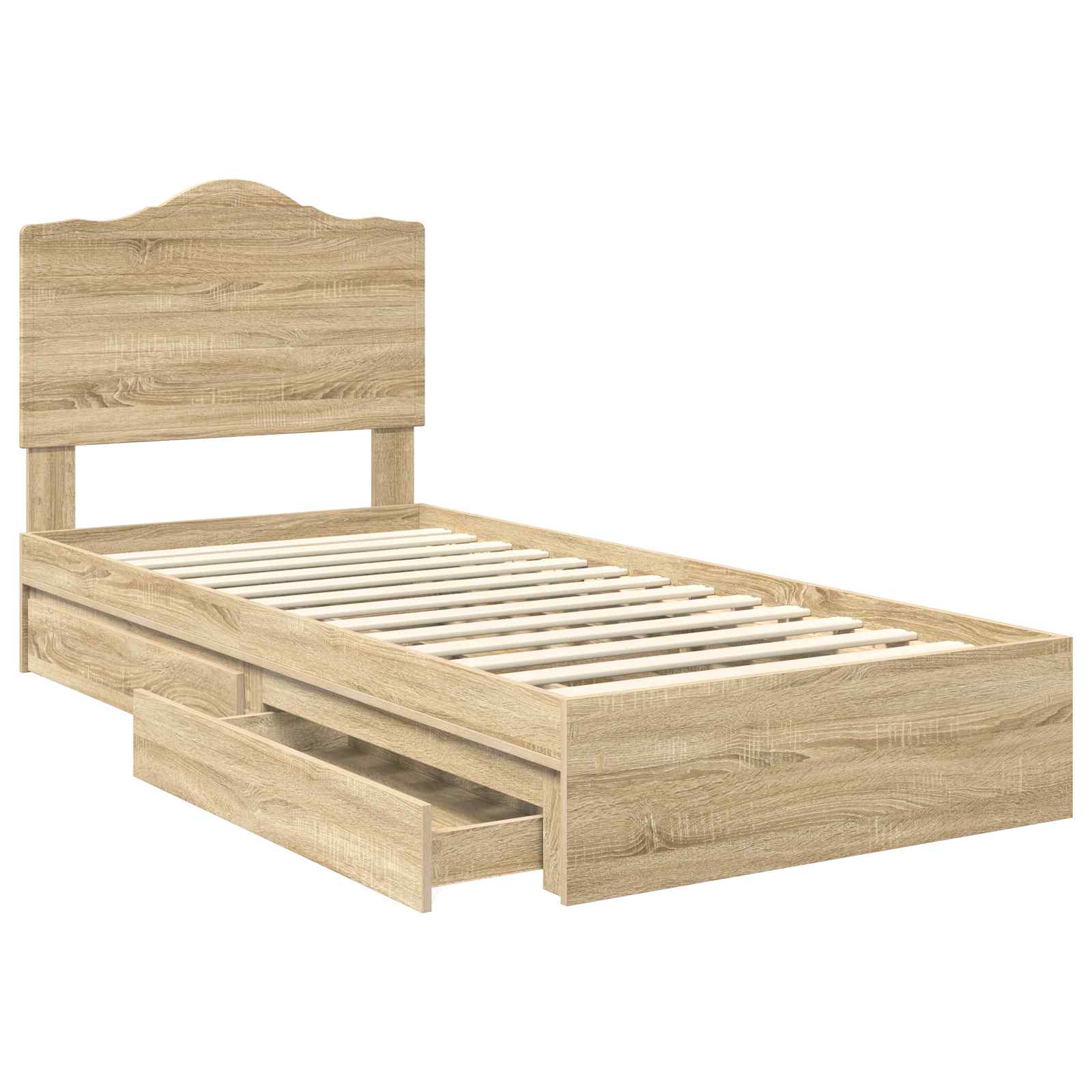 Aufbewahrungsbett Sonoma-Eiche 70 x 190 cm Holzwerkstoff