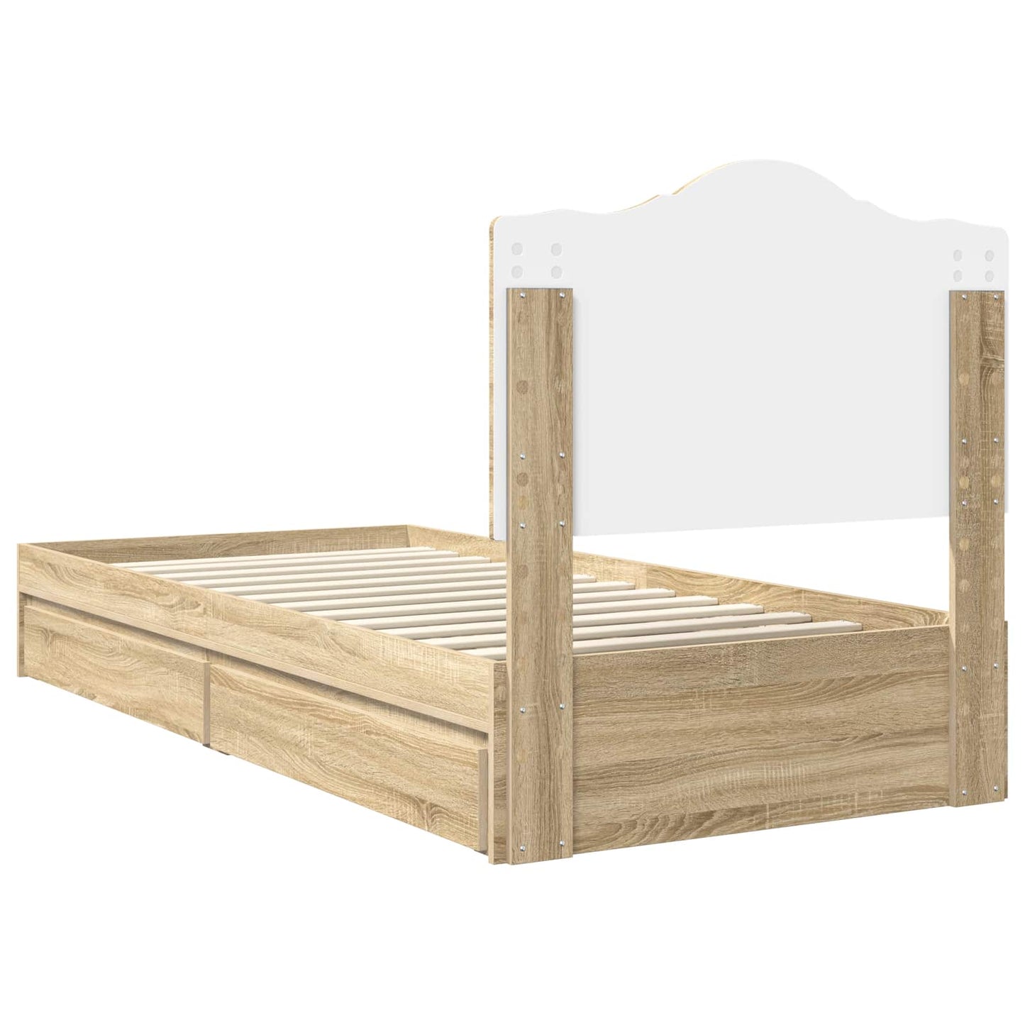 Aufbewahrungsbett Sonoma-Eiche 70 x 190 cm Holzwerkstoff