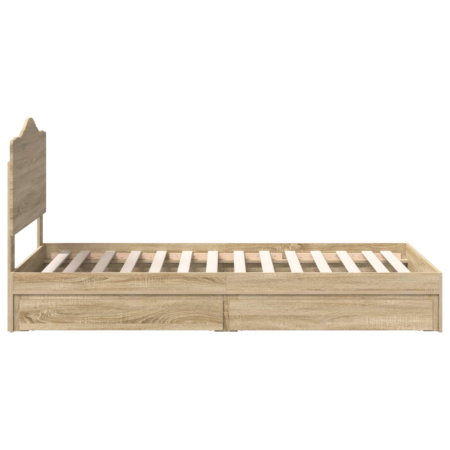 Aufbewahrungsbett Sonoma-Eiche 70 x 190 cm Holzwerkstoff