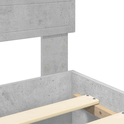 Bettrahmen mit Schubladen Beton Grau 200 x 200 cm Holzwerkstoff