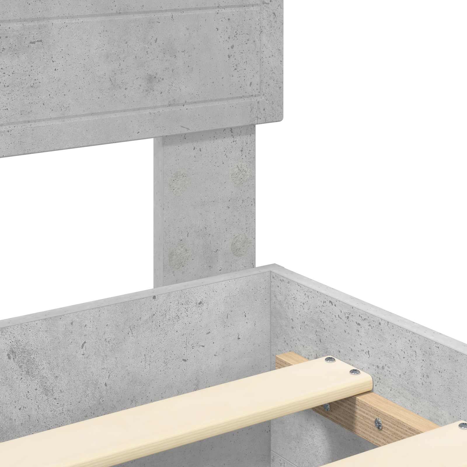 Bettrahmen mit Schubladen Beton Grau 200 x 200 cm Holzwerkstoff