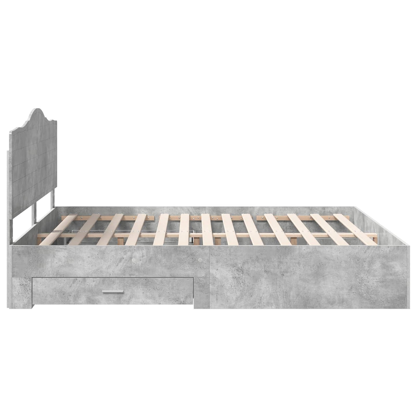 Bettrahmen mit Schubladen Beton Grau 200 x 200 cm Holzwerkstoff