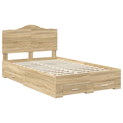 Bettrahmen mit Kopfteil Sonoma-Eiche 135 x 190 cm Holzwerkstoff