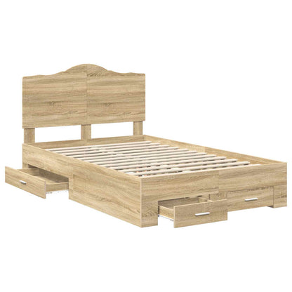 Bettrahmen mit Kopfteil Sonoma-Eiche 135 x 190 cm Holzwerkstoff