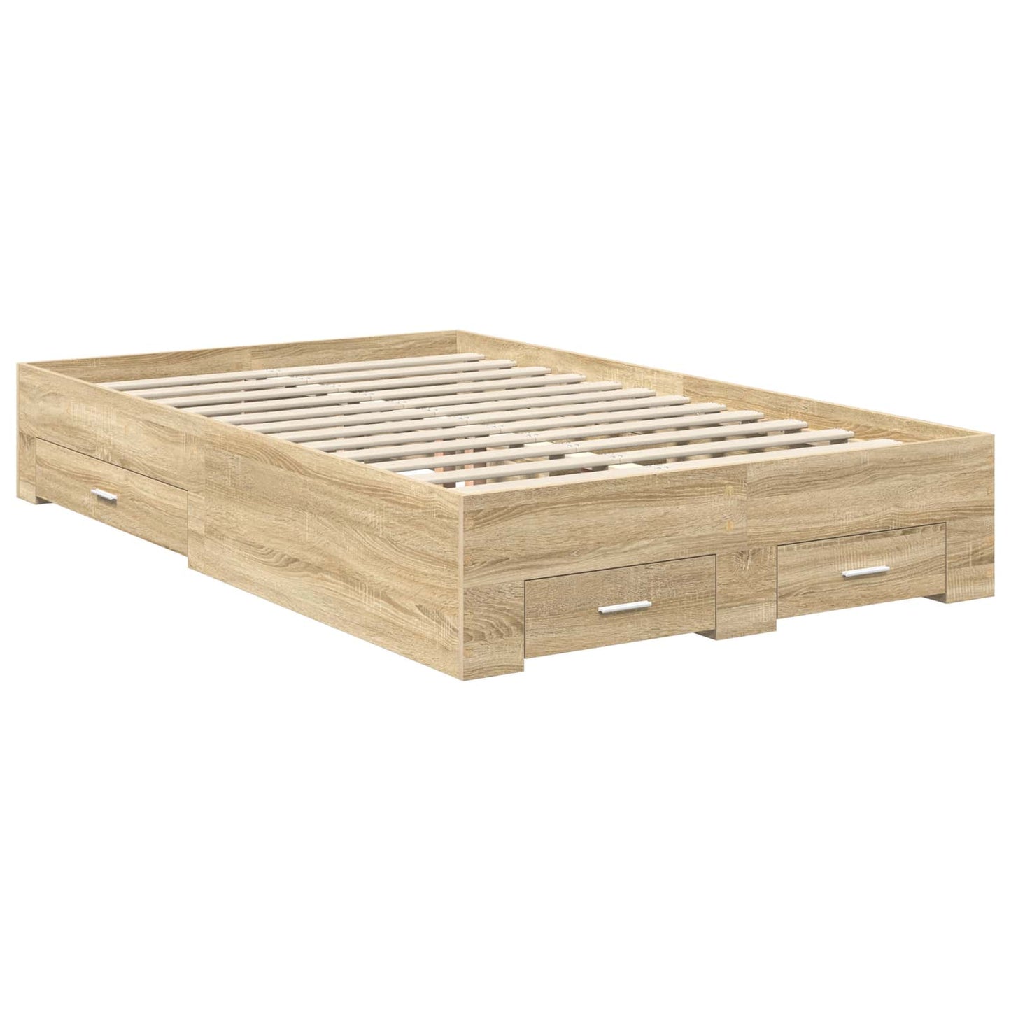 Bettrahmen mit Kopfteil Sonoma-Eiche 135 x 190 cm Holzwerkstoff