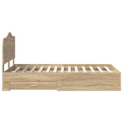 Bettrahmen mit Kopfteil Sonoma-Eiche 135 x 190 cm Holzwerkstoff