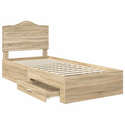 Bettrahmen mit Kopfteil Sonoma-Eiche 70 x 190 cm Holzwerkstoff
