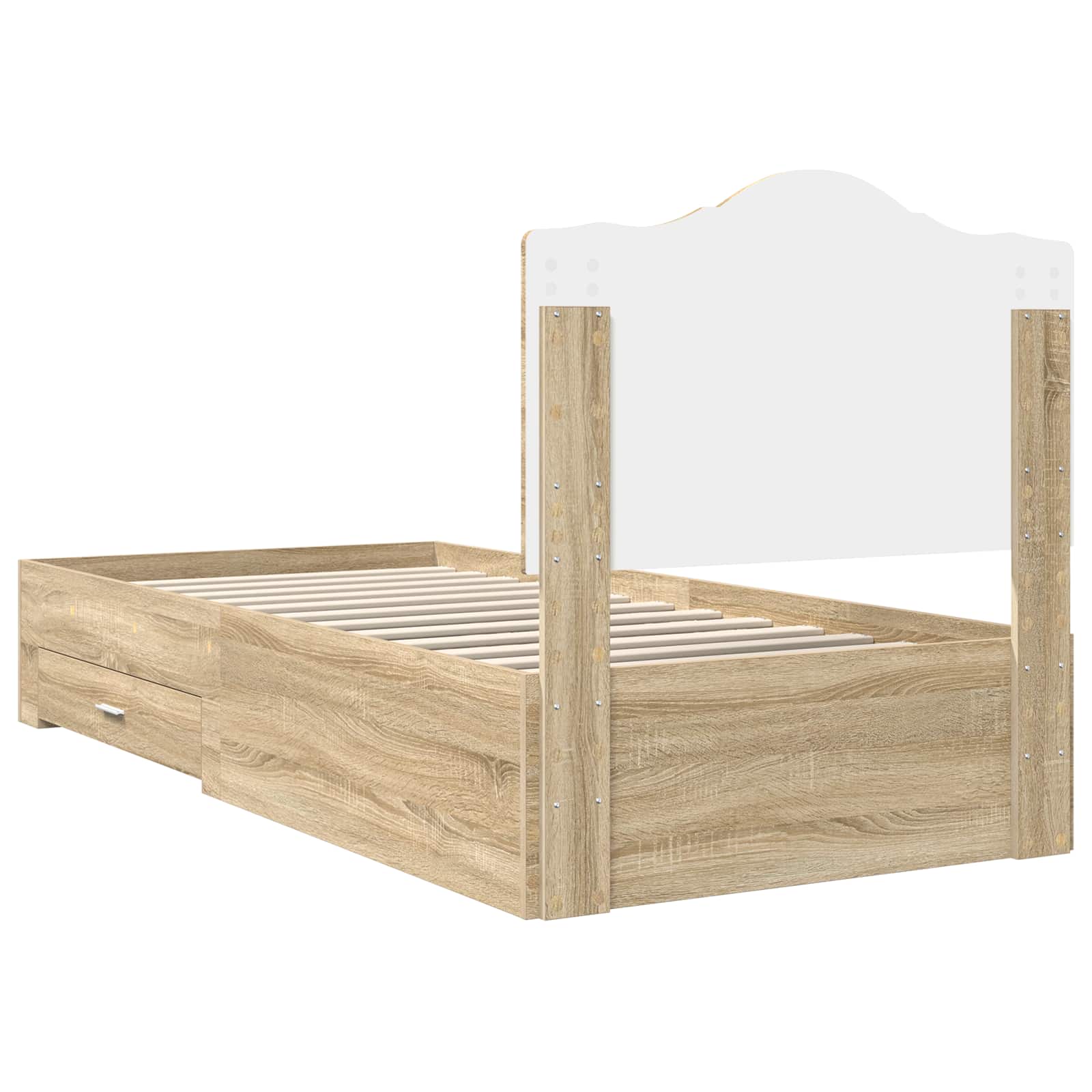 Bettrahmen mit Kopfteil Sonoma-Eiche 70 x 190 cm Holzwerkstoff