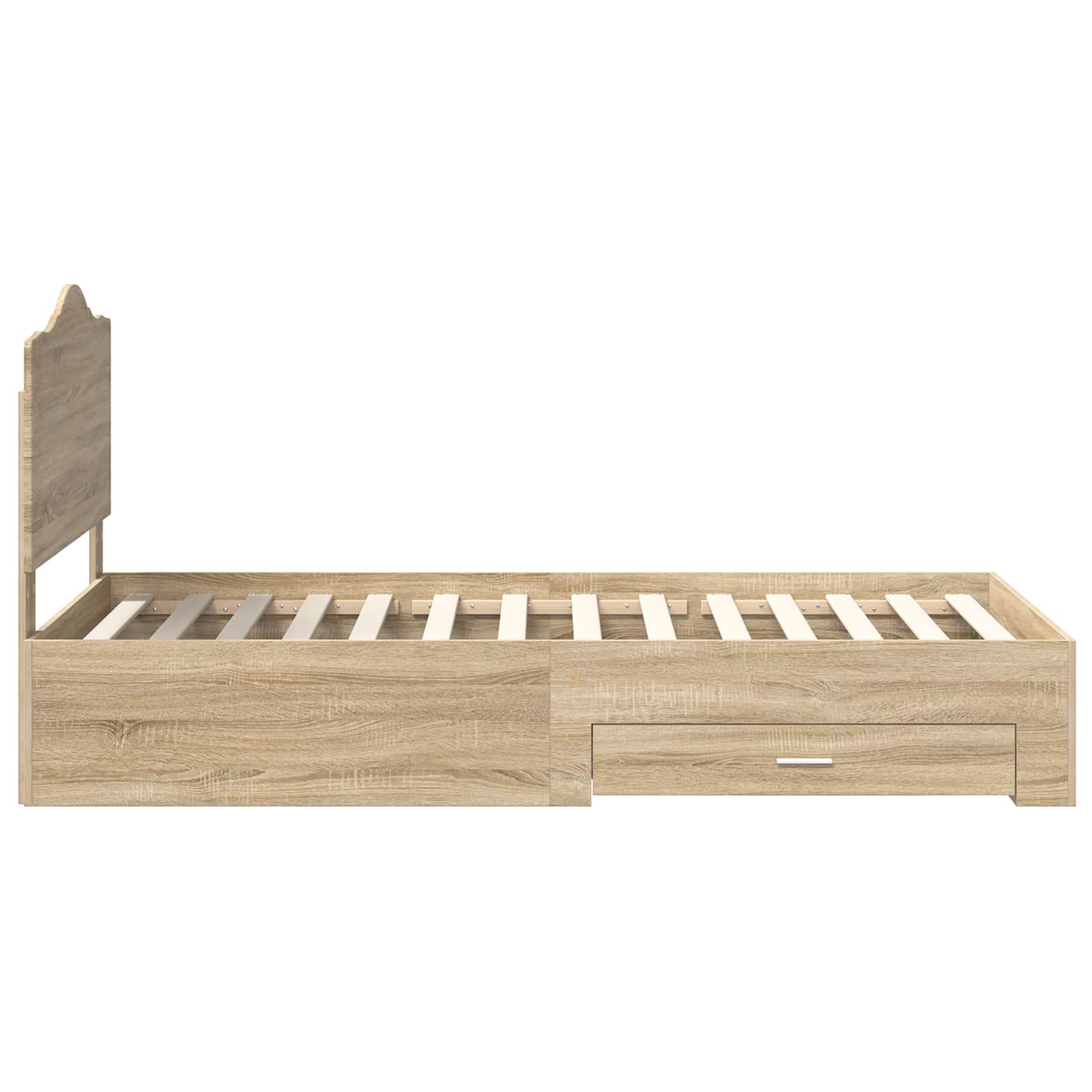 Bettrahmen mit Kopfteil Sonoma-Eiche 70 x 190 cm Holzwerkstoff
