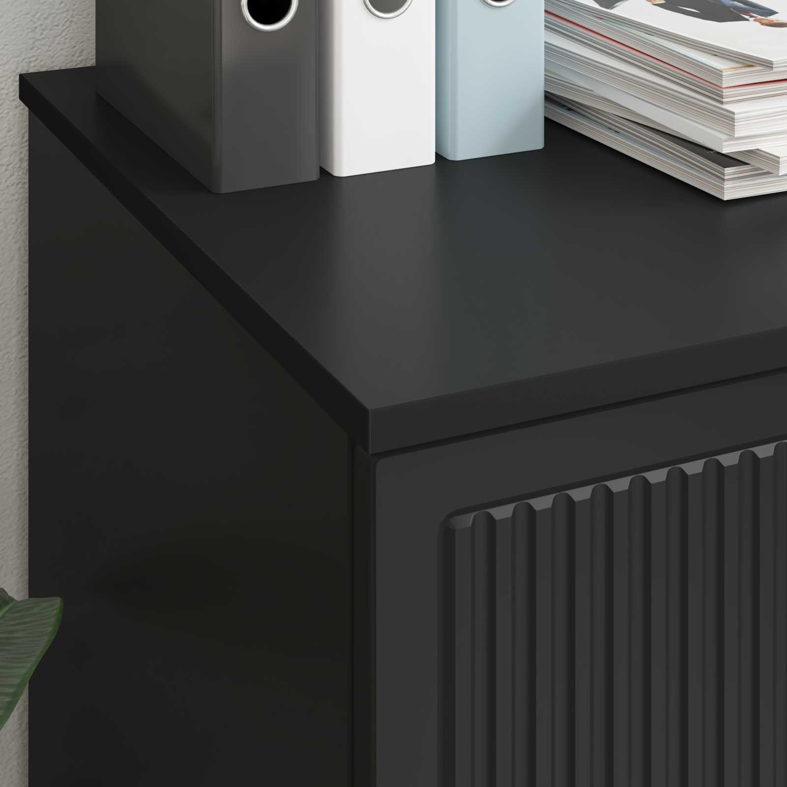 Schreibtisch Schwarz Holzwerkstoff 142,5 x 50 x 75 cm
