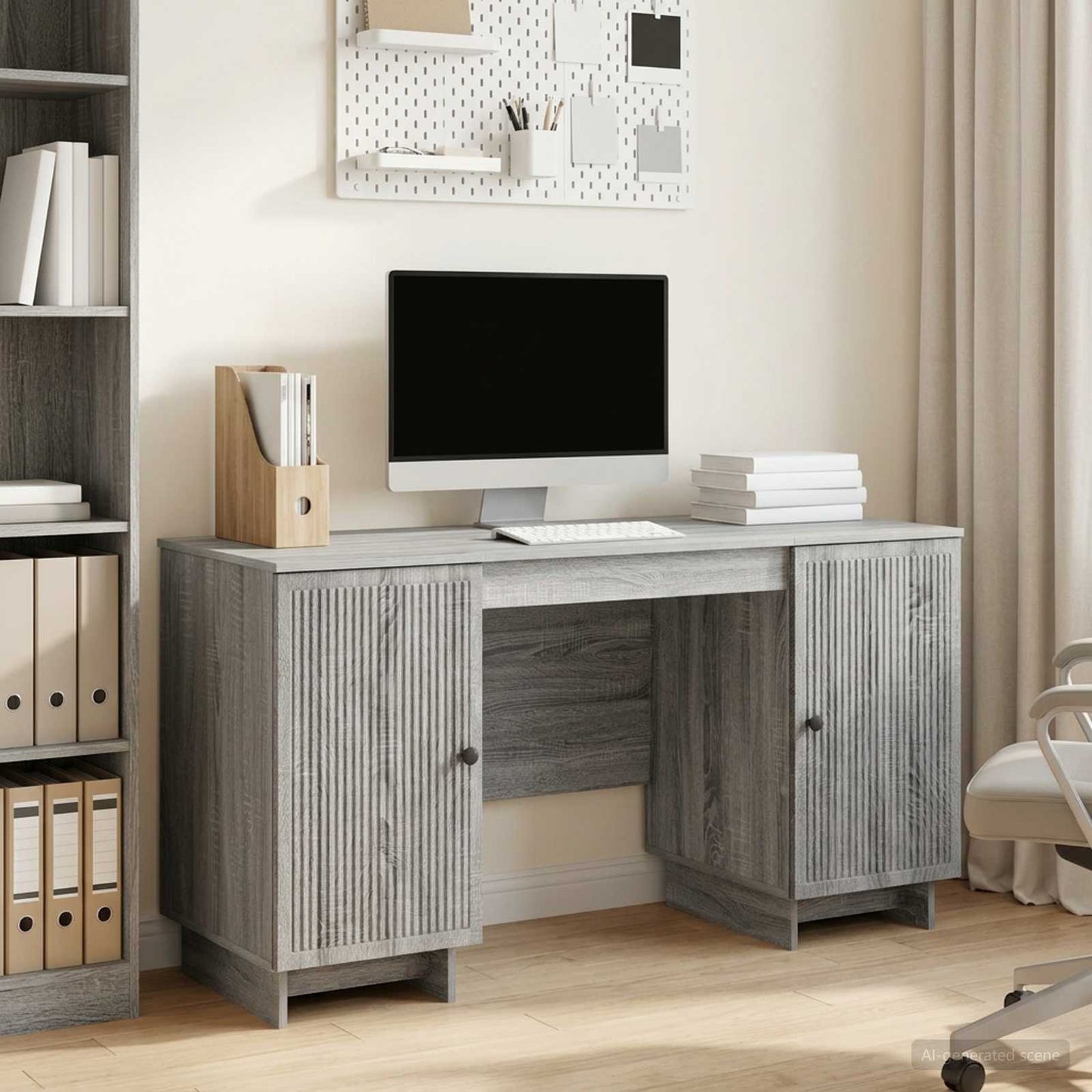 Schreibtisch Grau Sonoma Holzwerkstoff 142,5 x 50 x 75 cm