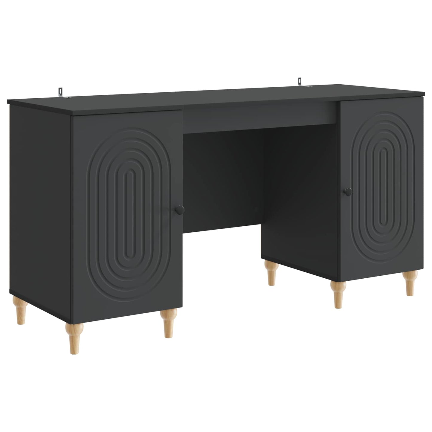 Schreibtisch mit Regal Schwarz 142,5 x 50 x 75 cm Holzwerkstoff