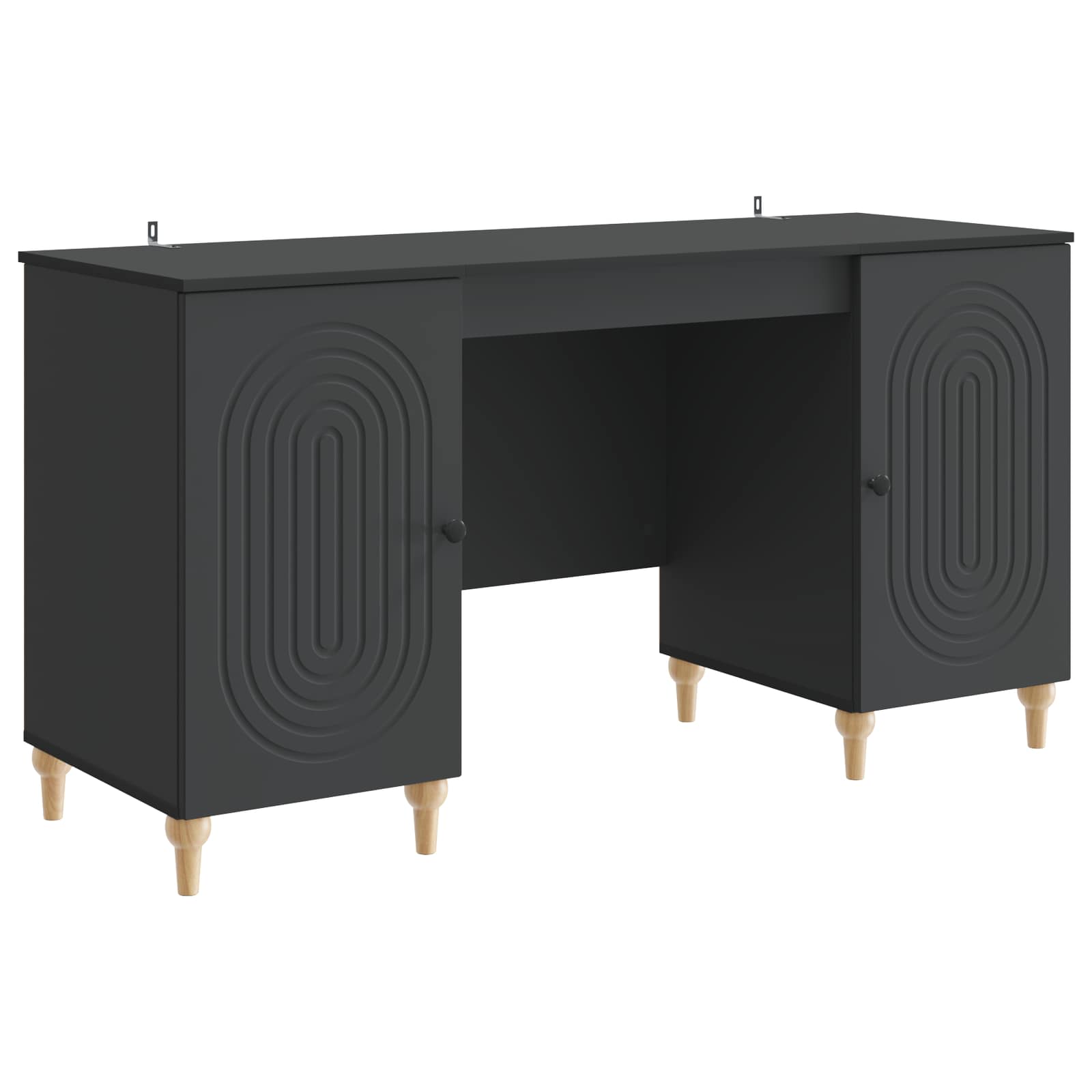 Schreibtisch mit Regal Schwarz 142,5 x 50 x 75 cm Holzwerkstoff