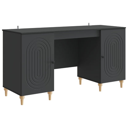 Schreibtisch mit Regal Schwarz 142,5 x 50 x 75 cm Holzwerkstoff