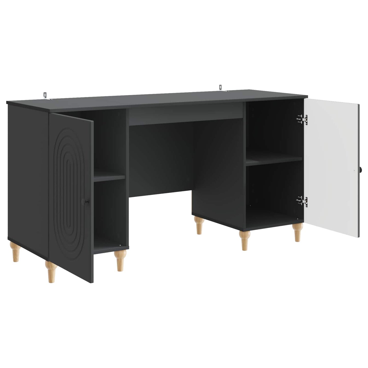 Schreibtisch mit Regal Schwarz 142,5 x 50 x 75 cm Holzwerkstoff
