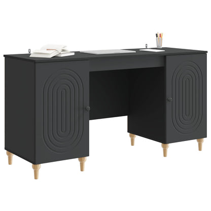 Schreibtisch mit Regal Schwarz 142,5 x 50 x 75 cm Holzwerkstoff