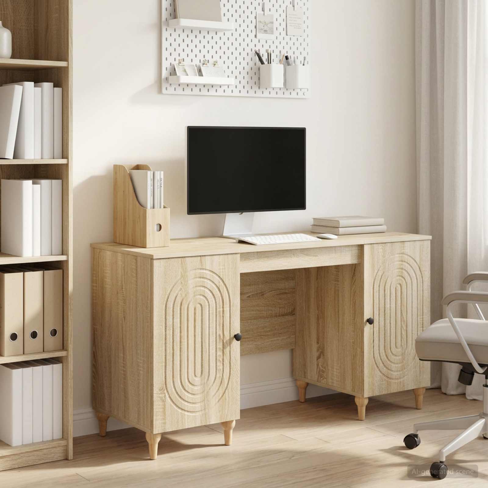 Schreibtisch mit Regal Sonoma 142,5 x 50 x 75 cm Holzwerkstoff