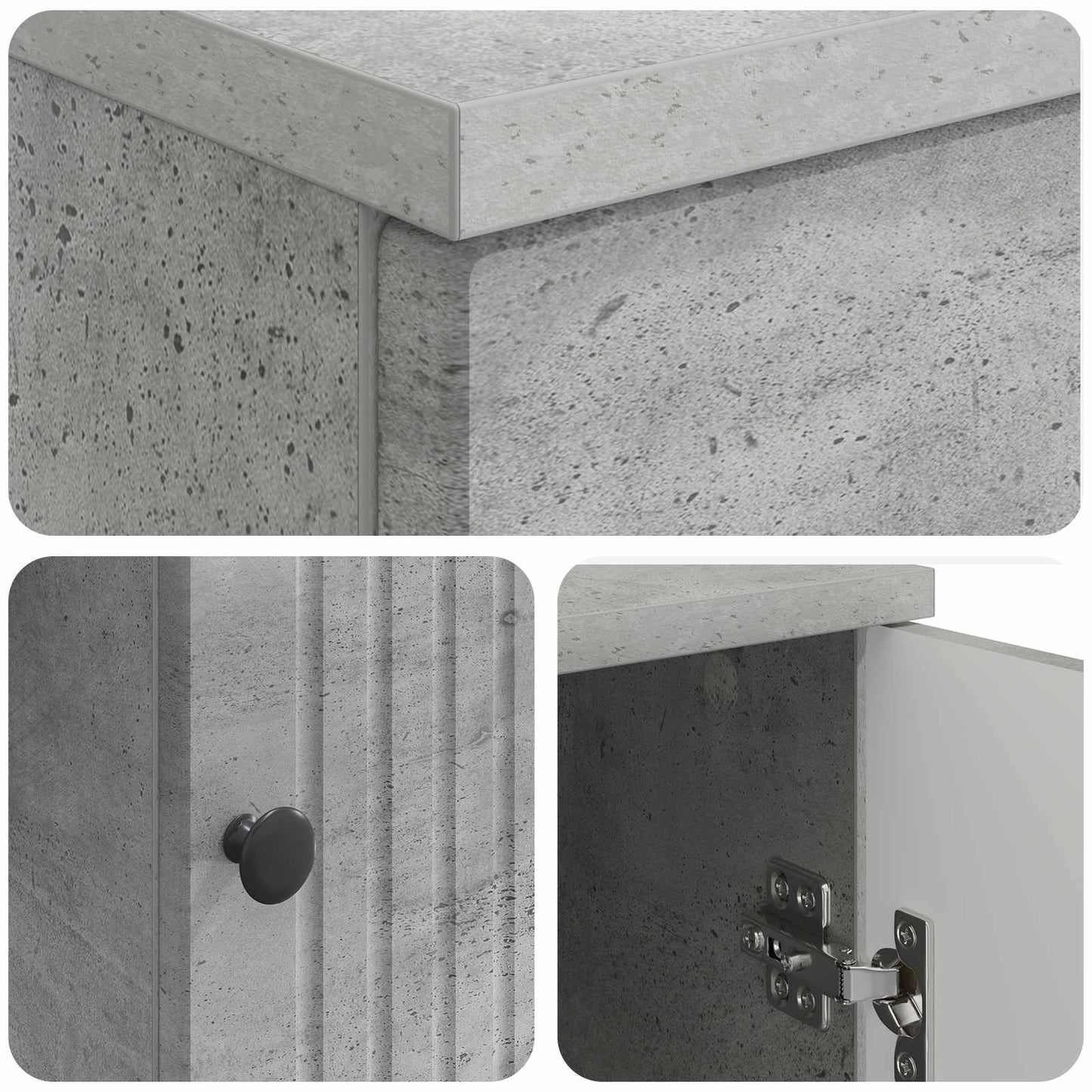 Schreibtisch mit Tür Betongrau 142,5 x 50 x 75 cm Holzwerkstoff