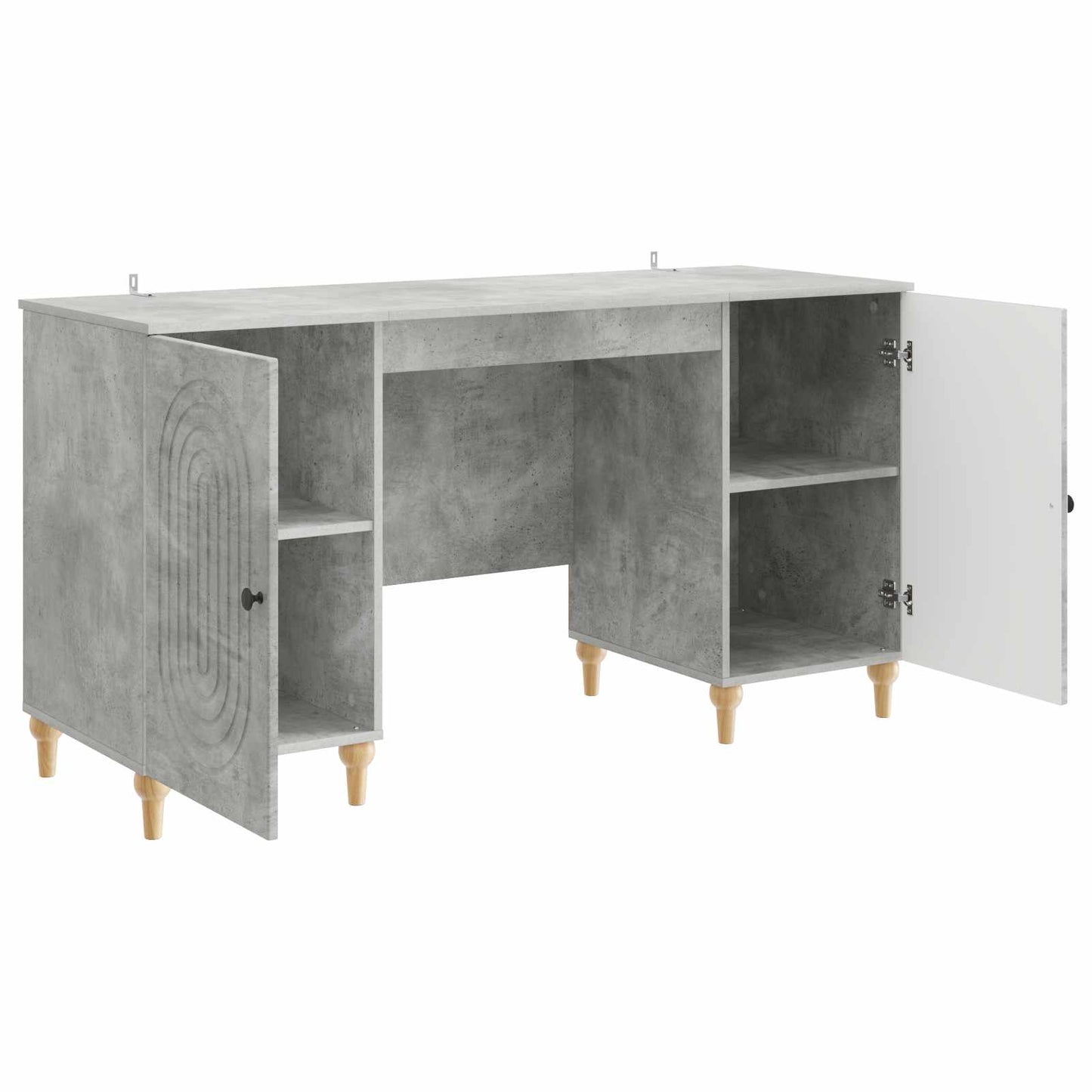 Schreibtisch mit Tür Betongrau 142,5 x 50 x 75 cm Holzwerkstoff