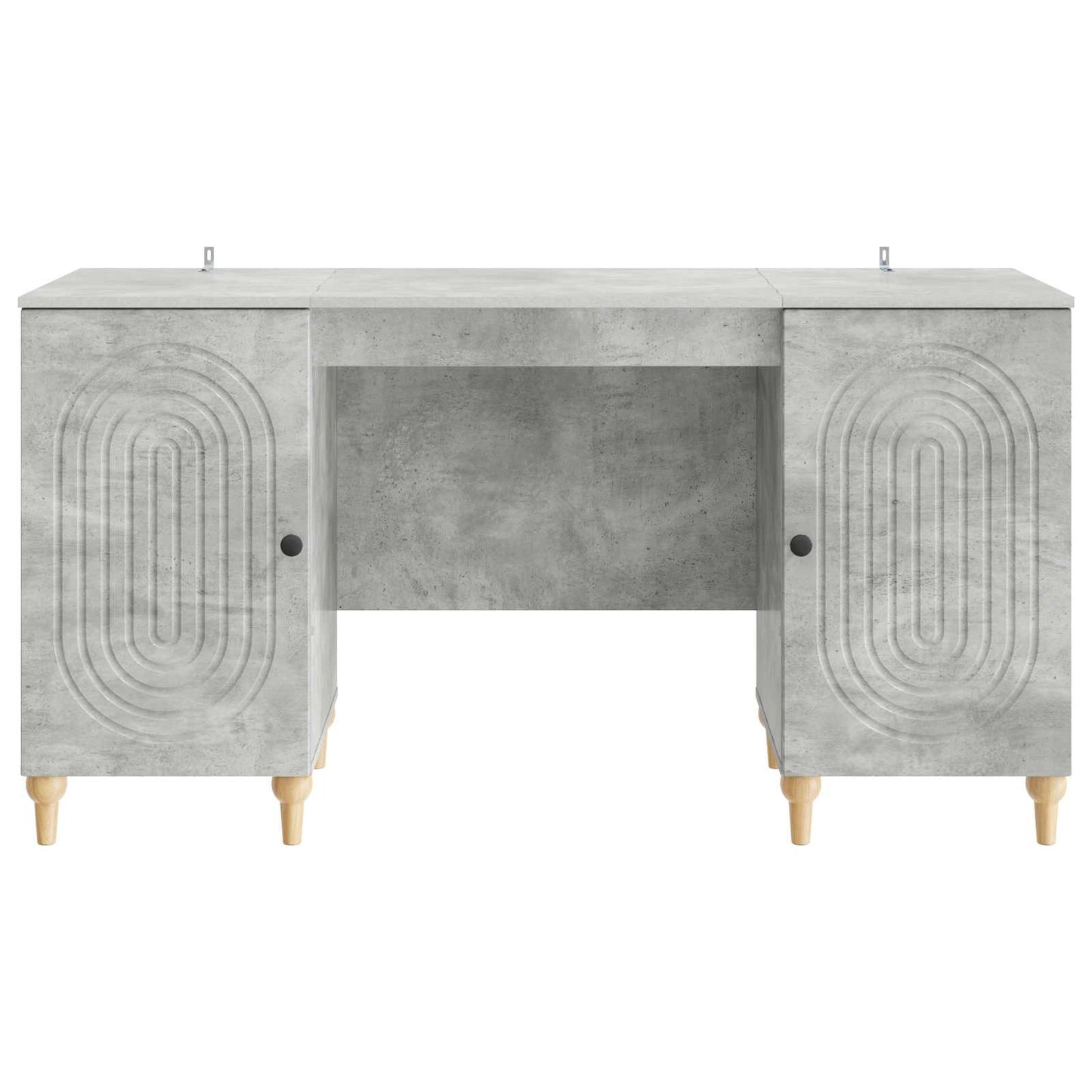 Schreibtisch mit Tür Betongrau 142,5 x 50 x 75 cm Holzwerkstoff