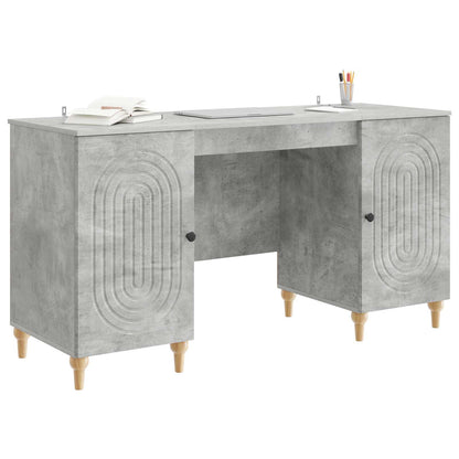 Schreibtisch mit Tür Betongrau 142,5 x 50 x 75 cm Holzwerkstoff