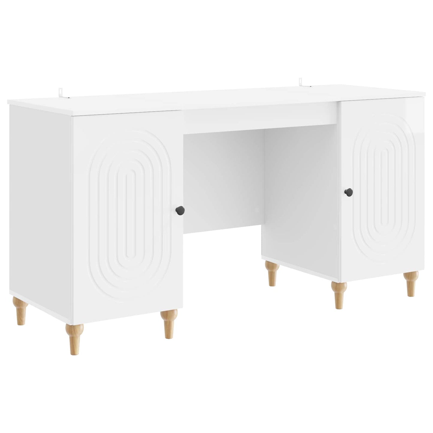 Schreibtisch Glänzend Weiß 142,5 x 50 x 75 cm Holzwerkstoff