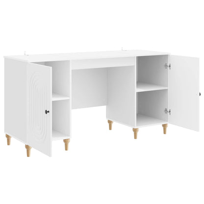 Schreibtisch Hochglanz-Weiß 142,5 x 50 x 75 cm Holzwerkstoff