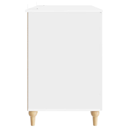 Schreibtisch Hochglanz-Weiß 142,5 x 50 x 75 cm Holzwerkstoff