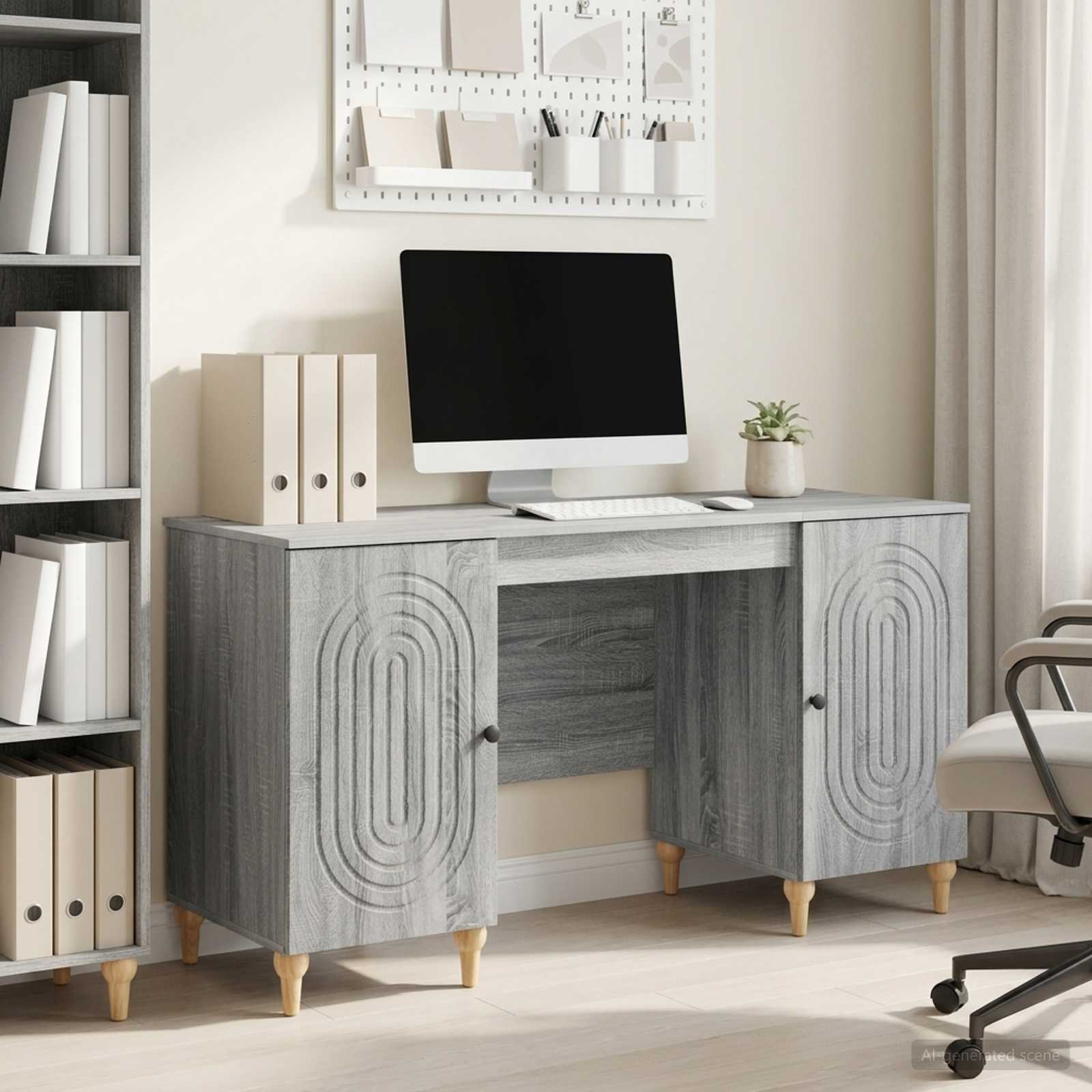 Schreibtisch Graues Sonoma 142,5 x 50 x 75 cm Holzwerkstoff