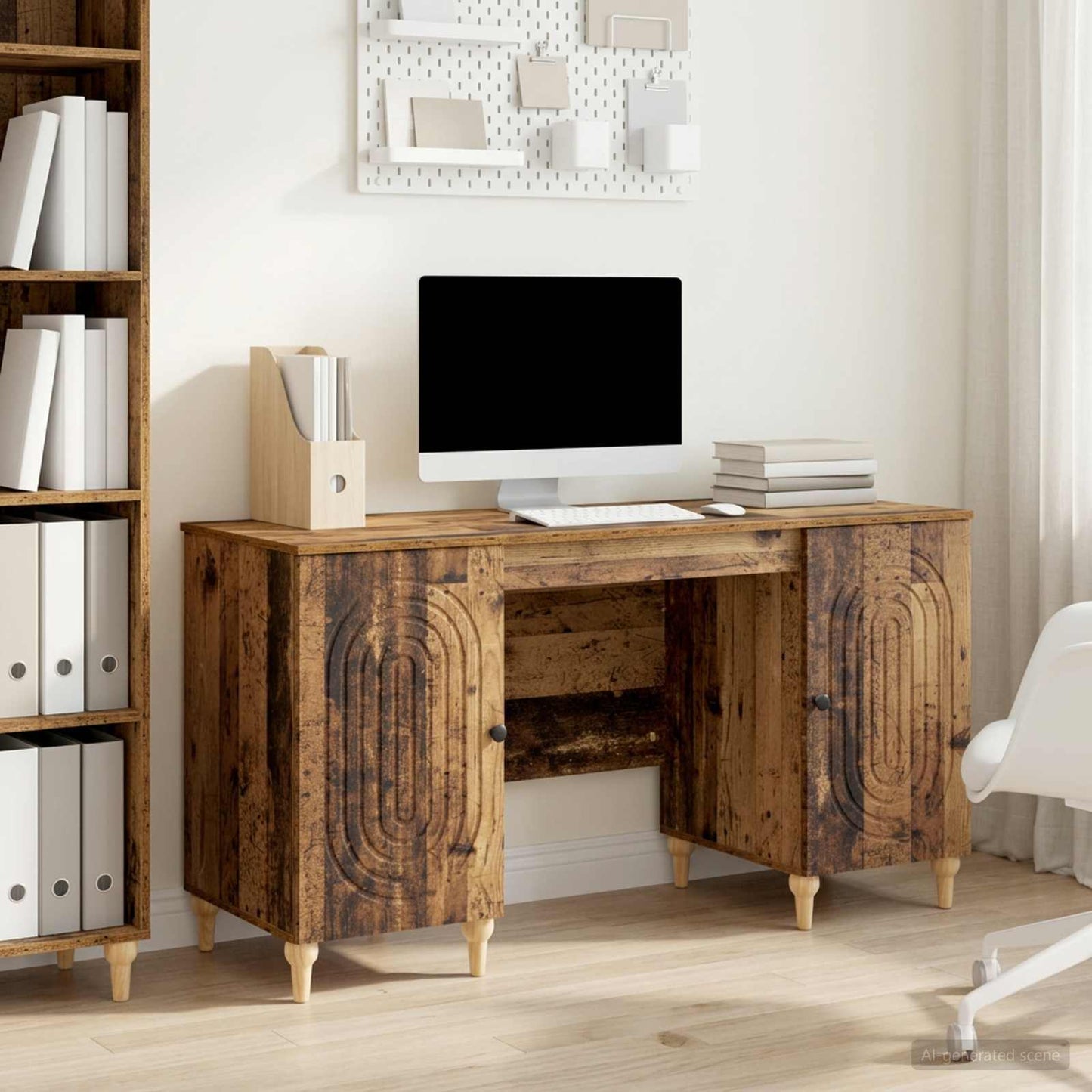 Schreibtisch mit Regal Altholz 142,5 x 50 x 75 cm Holzwerkstoff