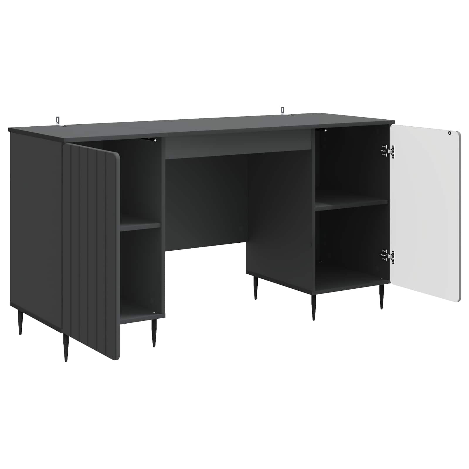 Schreibtisch mit Regal Schwarz 142,5 x 50 x 75 cm Holzwerkstoff