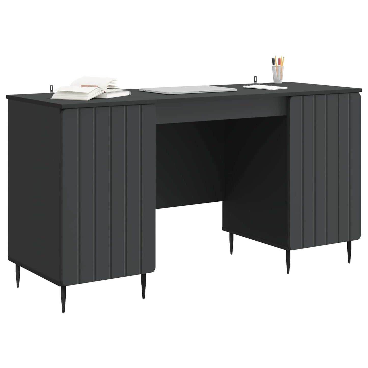 Schreibtisch mit Regal Schwarz 142,5 x 50 x 75 cm Holzwerkstoff