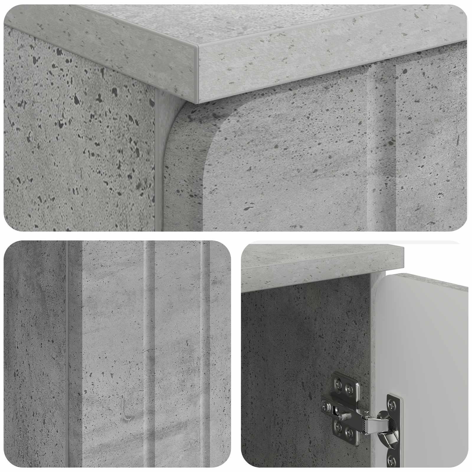 Schreibtisch mit Tür Betongrau 142,5 x 50 x 75 cm Holzwerkstoff