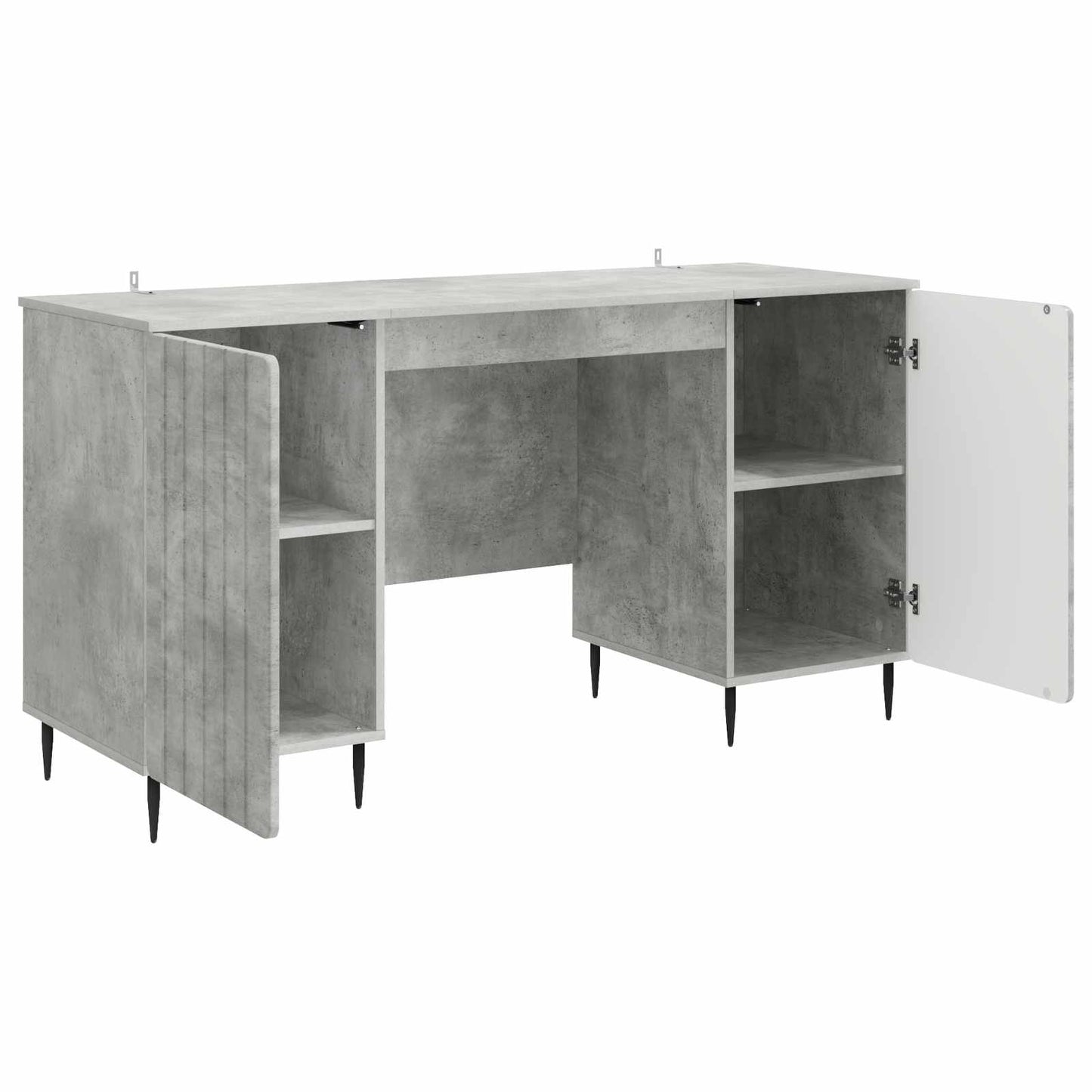 Schreibtisch mit Tür Betongrau 142,5 x 50 x 75 cm Holzwerkstoff