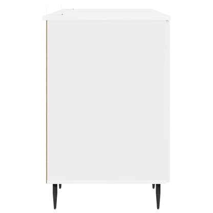 Schreibtisch Hochglanz Weiß 142,5 x 50 x 75 cm Holzwerkstoff