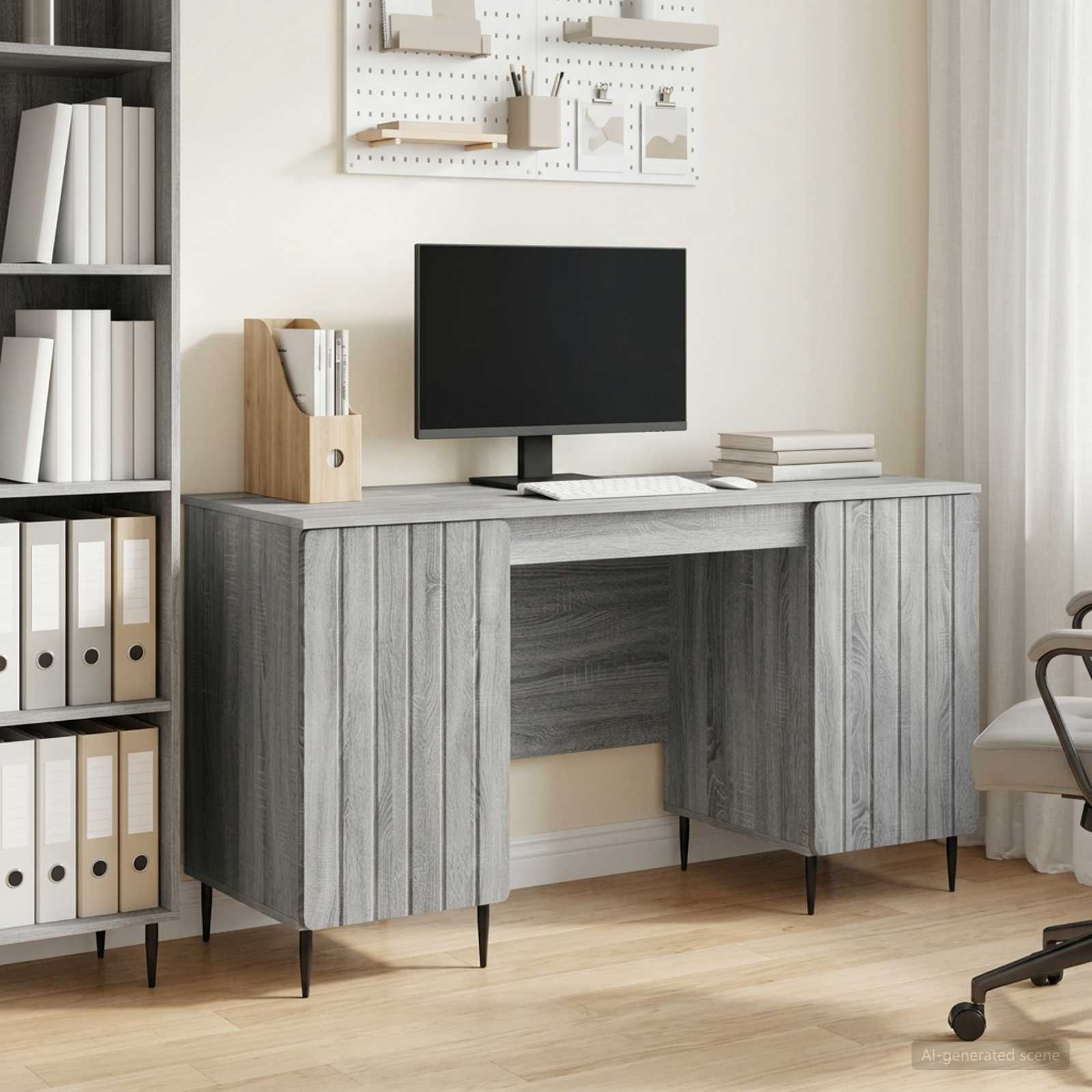 Schreibtisch Graues Sonoma 142,5 x 50 x 75 cm Holzwerkstoff