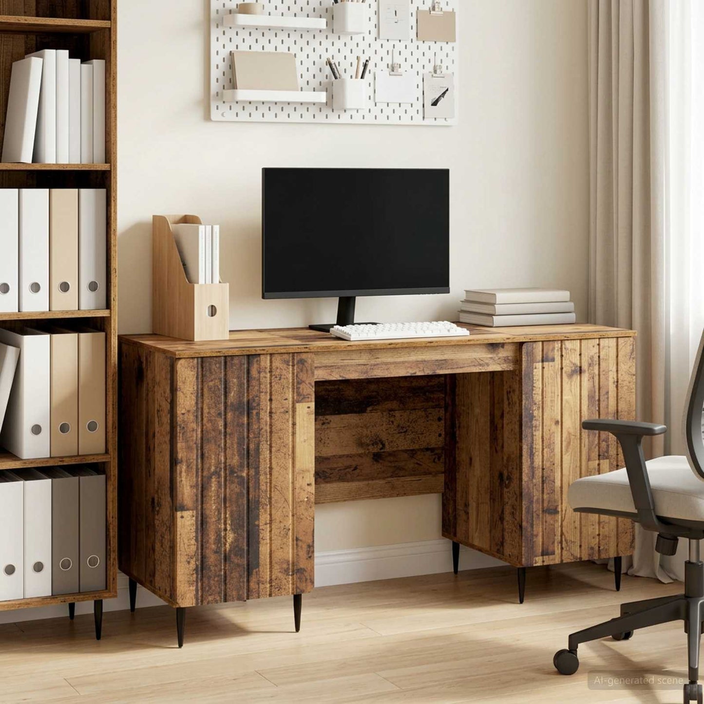 Schreibtisch mit Regal Altholz 142,5 x 50 x 75 cm Holzwerkstoff