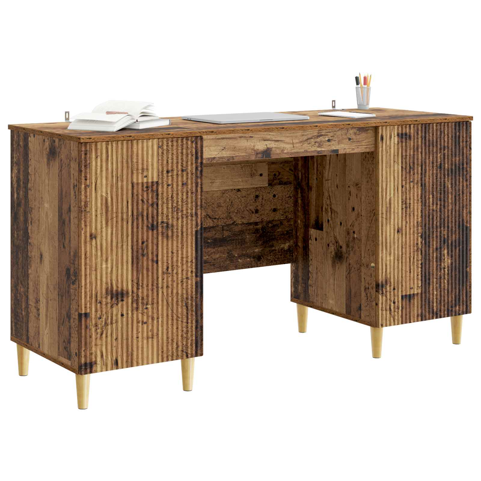 Schreibtisch mit Regal Altholz 142,5 x 50 x 75 cm Holzwerkstoff