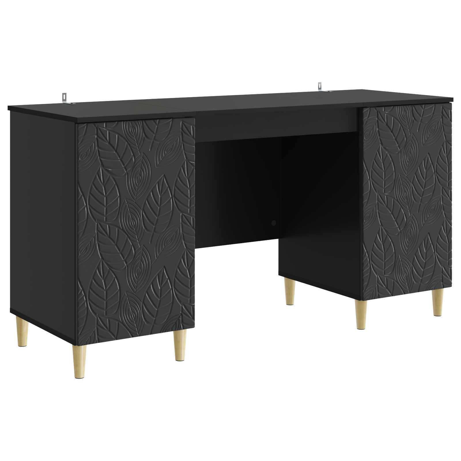Schreibtisch Schwarz Holzwerkstoff 142,5 x 50 x 75 cm