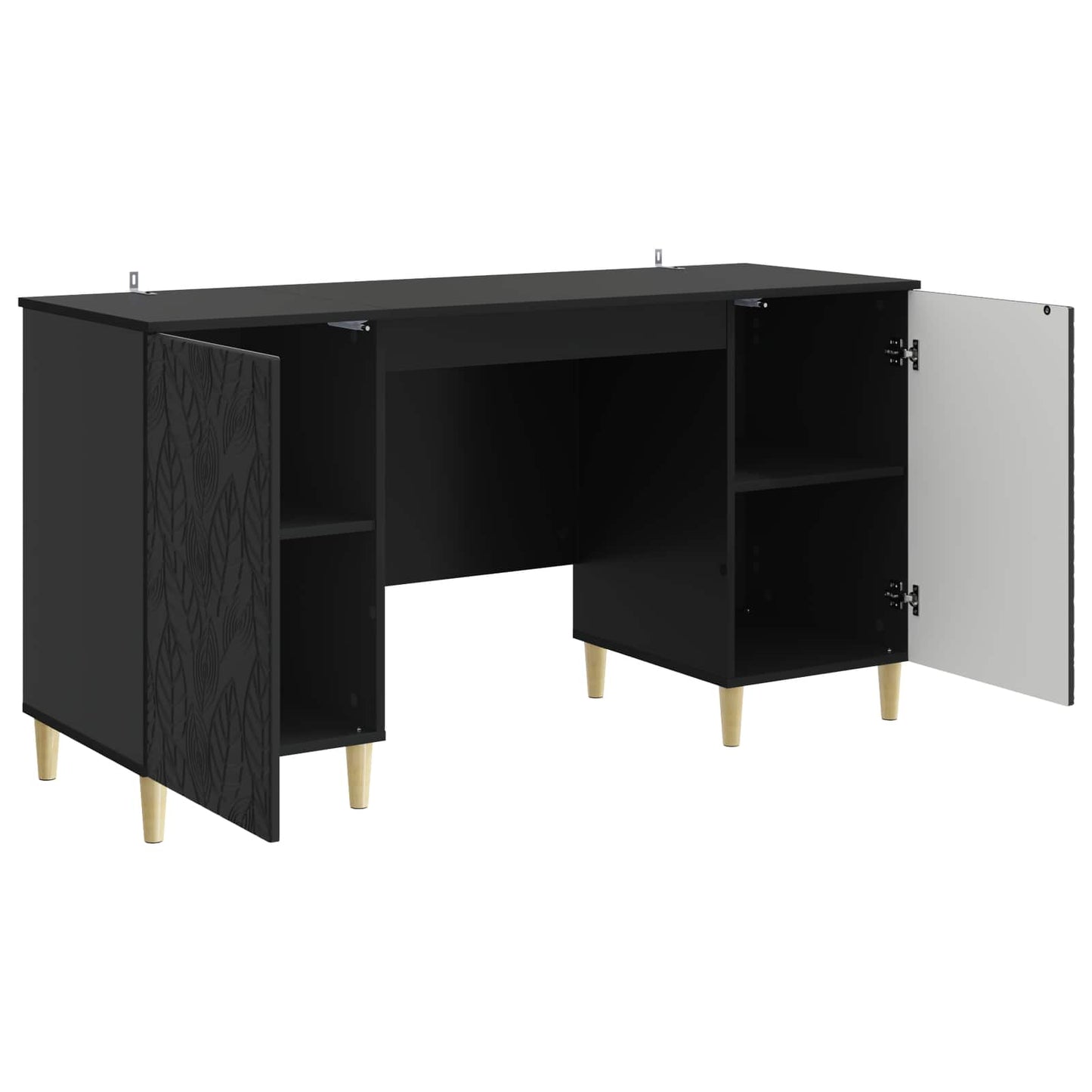 Schreibtisch Schwarz Holzwerkstoff 142,5 x 50 x 75 cm