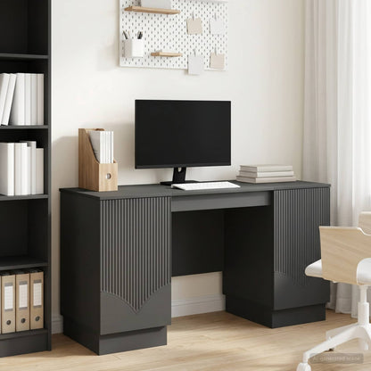 Schreibtisch mit Regal Schwarz 142,5 x 50 x 75 cm Holzwerkstoff