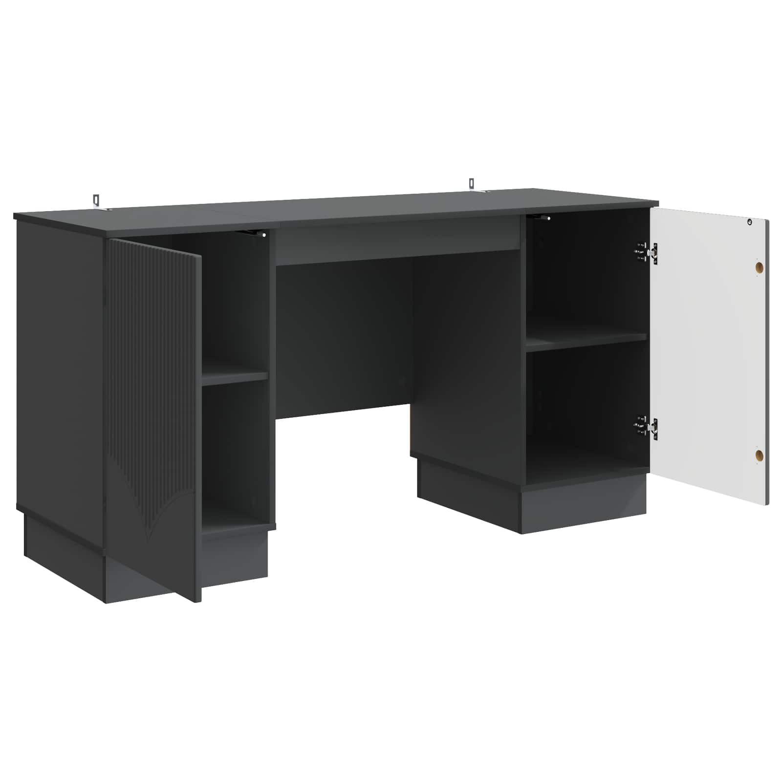 Schreibtisch mit Regal Schwarz 142,5 x 50 x 75 cm Holzwerkstoff
