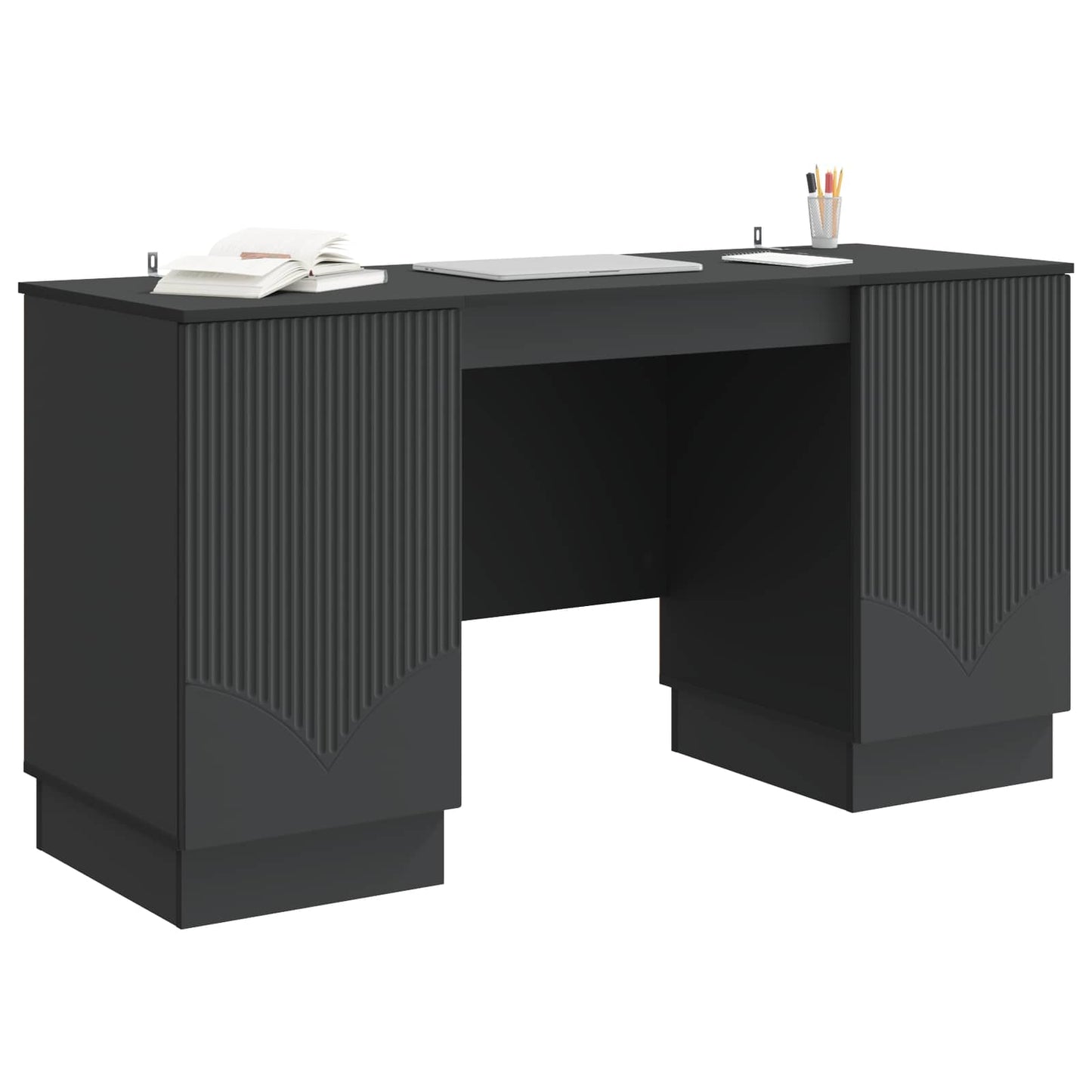 Schreibtisch mit Regal Schwarz 142,5 x 50 x 75 cm Holzwerkstoff